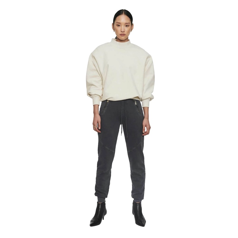 Anine Bing Colette Jogger Pants In Washed Black